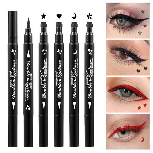 Double Head Moon Star Heart Flower Liquid Eyeliner Waterproof