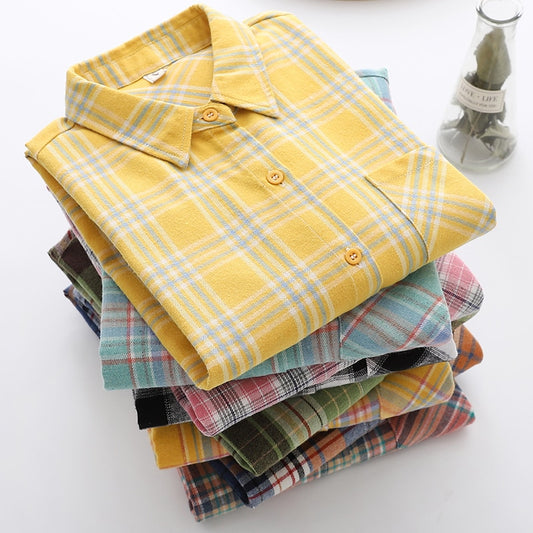 High-quality Soft Warm Winter Women's Plaid Shirt