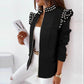 Elegant Long Sleeve Ruffle Plaid Print Zipper Top Jacket Coat