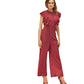 Short Sleeve Crew Neck Jumpsuit