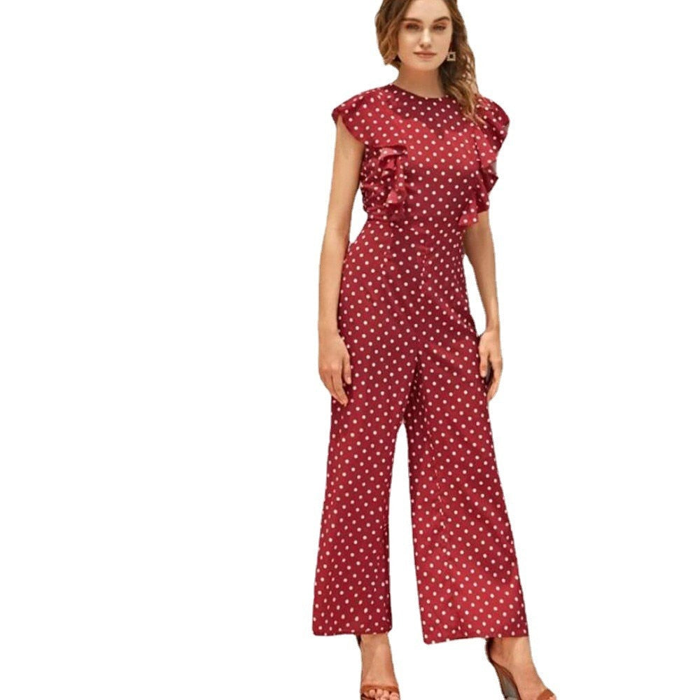 Short Sleeve Crew Neck Jumpsuit