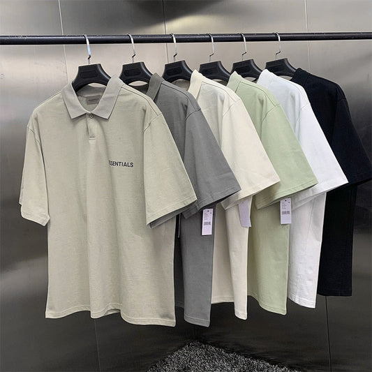 Essentials Oversized Polo Shirt Cotton T-shirt Top