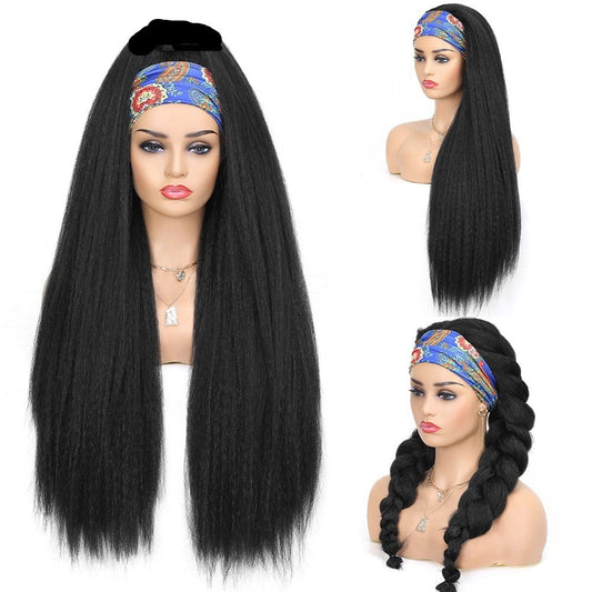 Yaki Straight Headband Synthetic Hair Wig