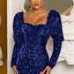 Puff Sleeve Night Party Mini Dress