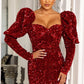 Puff Sleeve Night Party Mini Dress