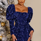 Puff Sleeve Night Party Mini Dress
