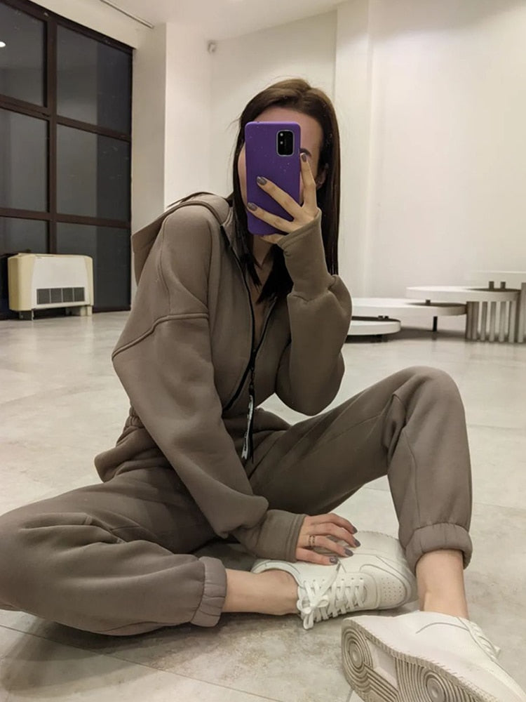 Hooded Sporty Jumpsuit for Women