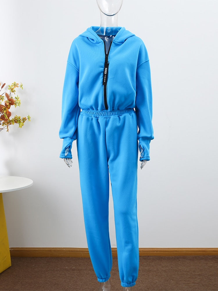 Hooded Sporty Jumpsuit for Women