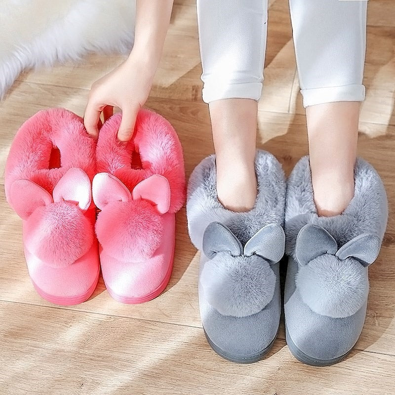 Winter Warm Fluffy Slippers For Women
