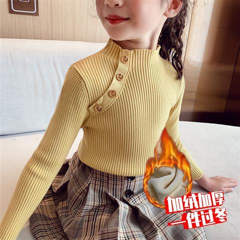Turtleneck Knitted Sweater Top for Girls