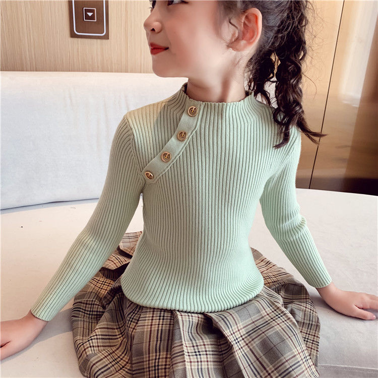 Turtleneck Knitted Sweater Top for Girls
