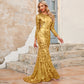 Glitter Sexy Long Sleeve Prom Dress