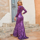Glitter Sexy Long Sleeve Prom Dress