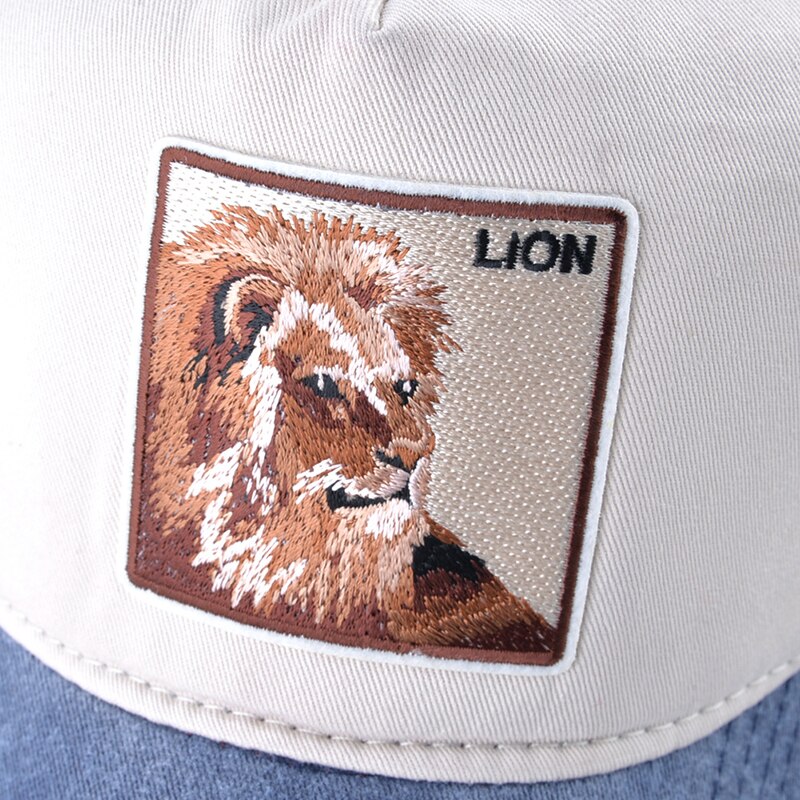 Unisex Animal Lion Embroidered Baseball Cap  Outdoor Sports/Travel Cotton Adjustable Sunhat All-match Couple Hats Hip-Hop Gorras