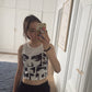 Y2k Figure Graphic Vintage Crop Top for Women