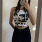 Y2k Figure Graphic Vintage Crop Top for Women