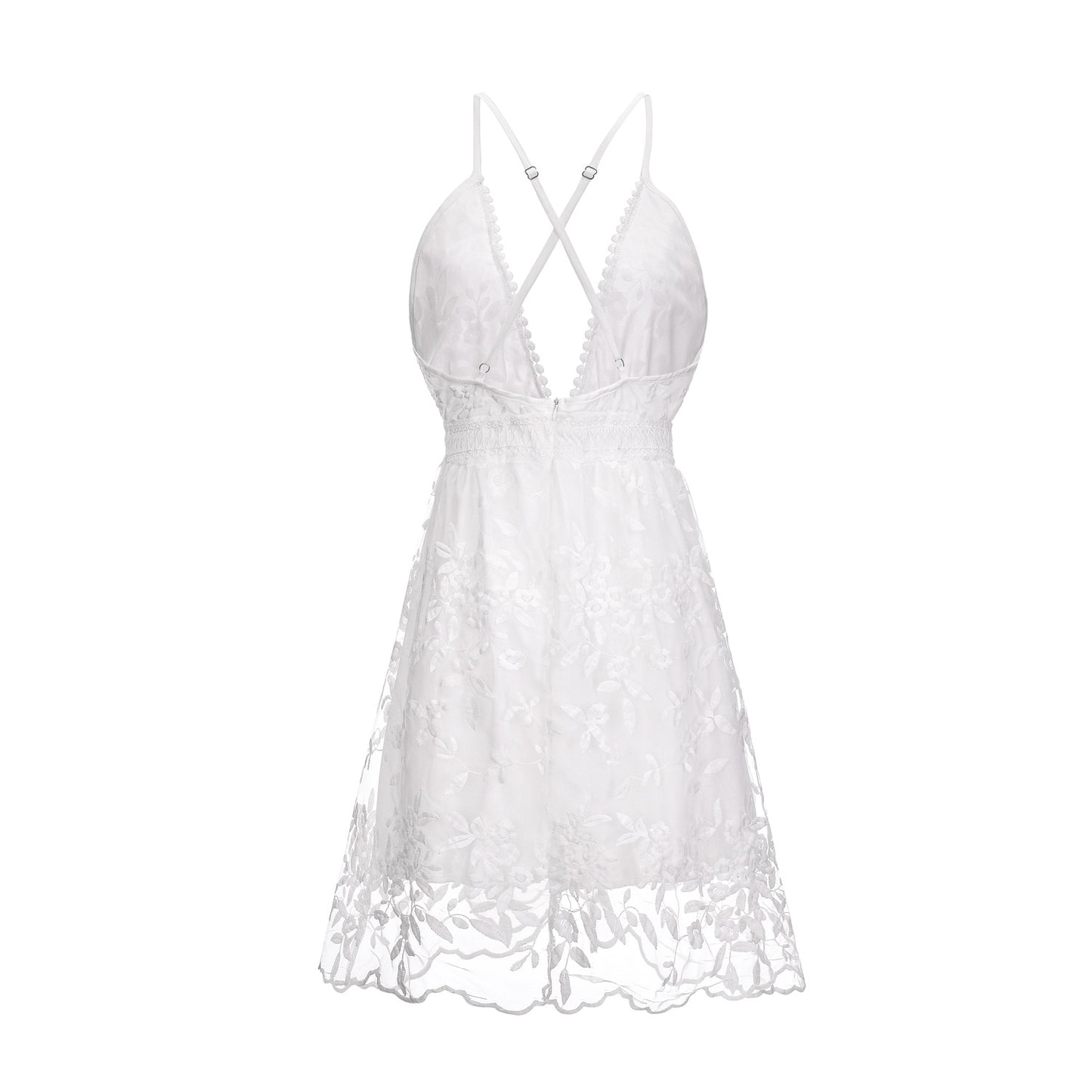 High Waist Backless V-neck Dress for Women