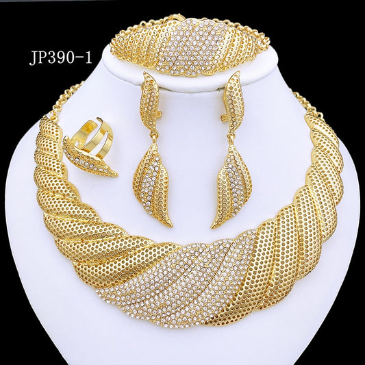 Italian Gold Plated Jewelry Set For Women