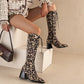 New Lace up Front Chunky Heel Zipper Knee high Boots