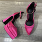 Silk Pump Heels Rhinestone Sandals