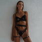 Lace Patchwork Garter Exotic Lingerie Sexy Set