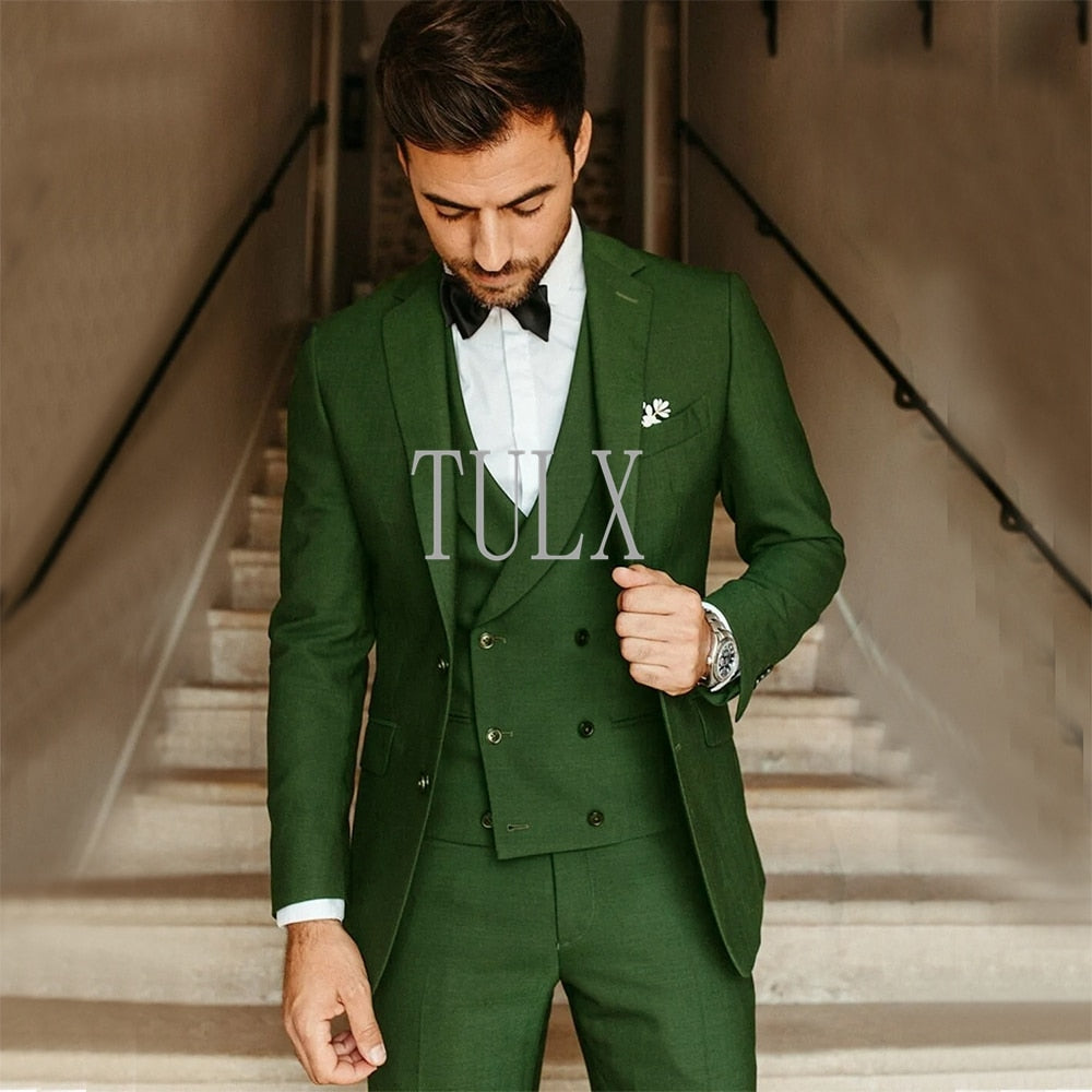 Slim Fit Tuxedo 3 Piece Set (blazer + Vest + Pants)