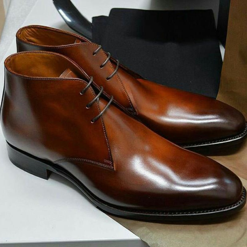 Ankle Boots Pu Leather Shoes For Men