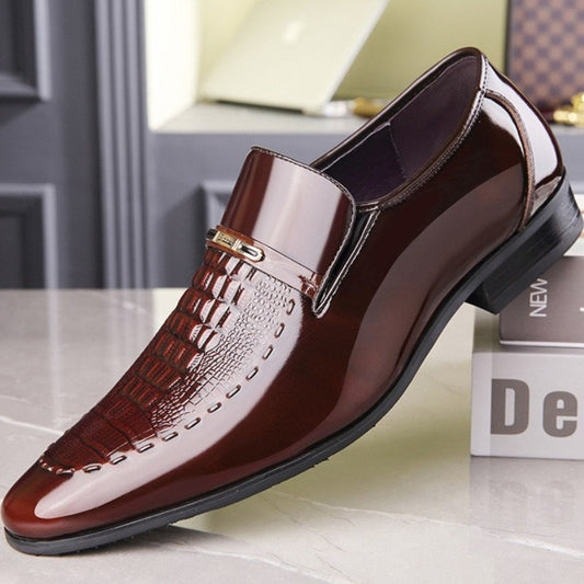 Leather Pointed Toe Shoes Slip On for Men