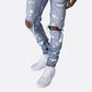Slim Hip-hop Knee Holes Wash Paint Dot Design  - Jeans