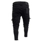 Skinny Slim Ripped Long Denim Trousers for Men- Jeans