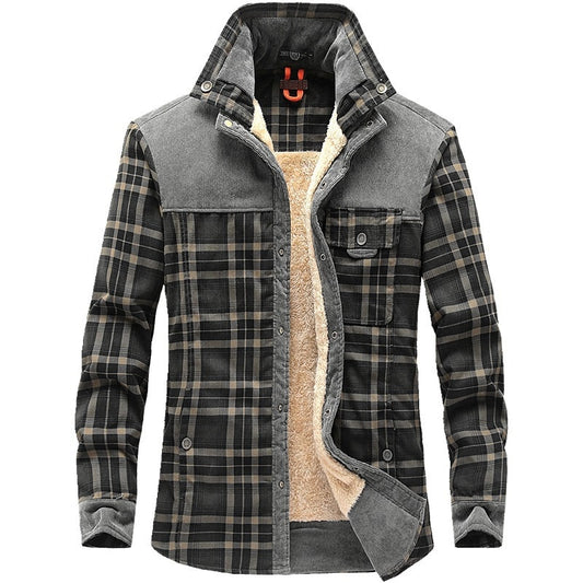 High-quality Soft Warm Winter Men's Plaid Shirt