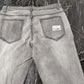 Fashion Grid Beggar Patches Slim Skinny Ripped Denim pants - Jeans