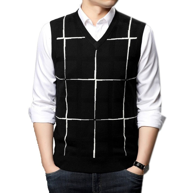 Pullover Sleeveless Retro Casual Sweater Vest