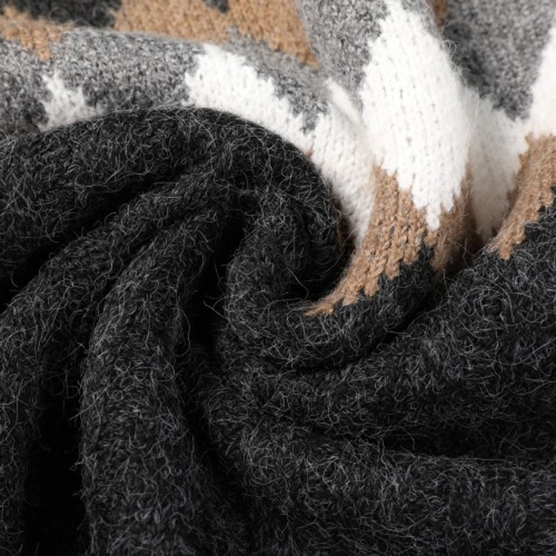 Geometric Pattern Casual Basic Sweater V Neck Vest