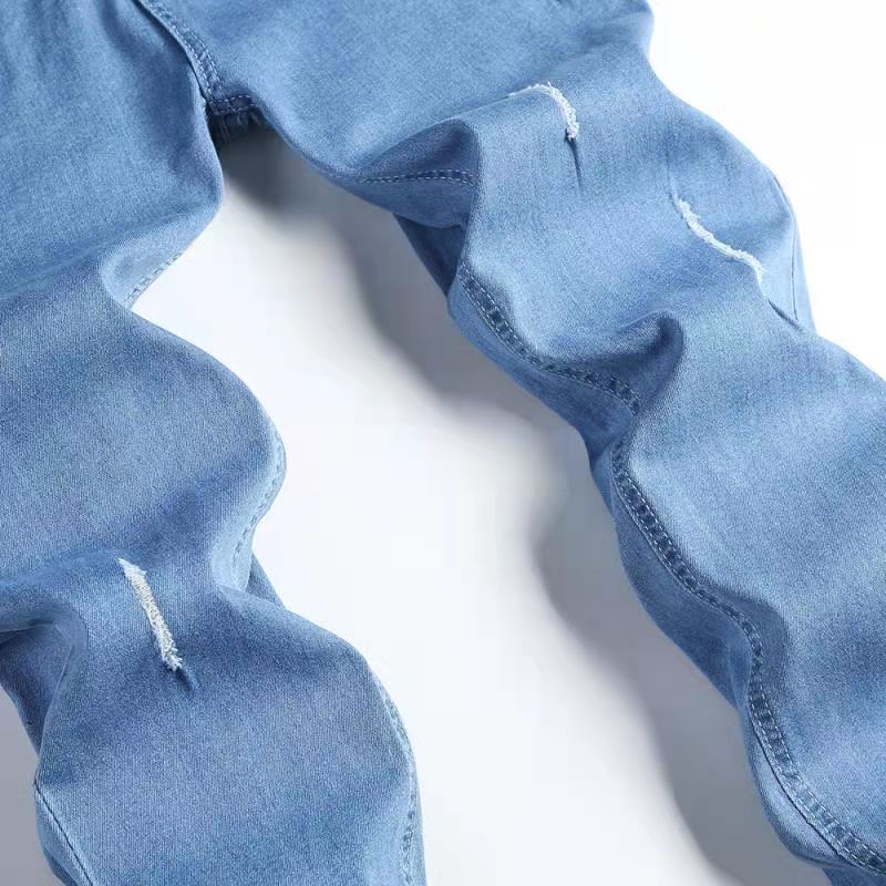 Popular Slim hip hop Skinny Blue Denim pants-Jeans