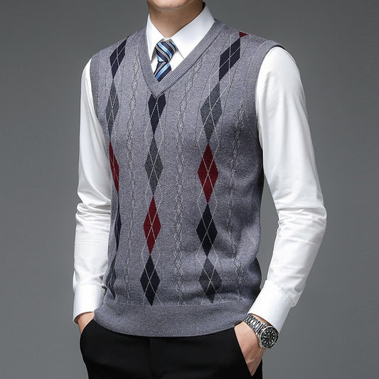 Pullover Sweater V Neck Knit Vest
