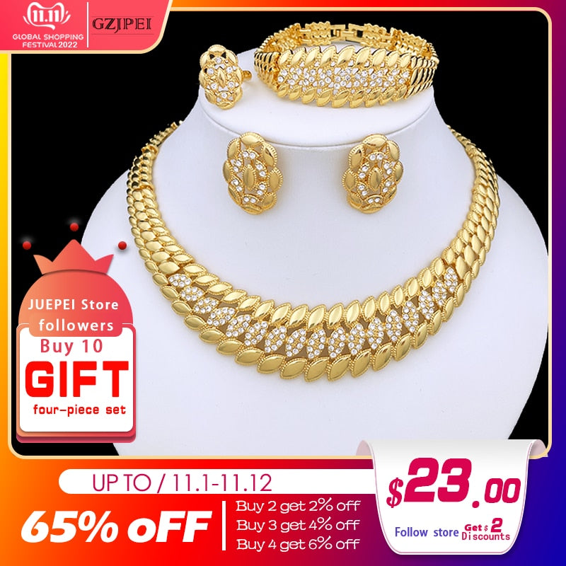 New Design Brazil Gold Color Jewelry Set For Women