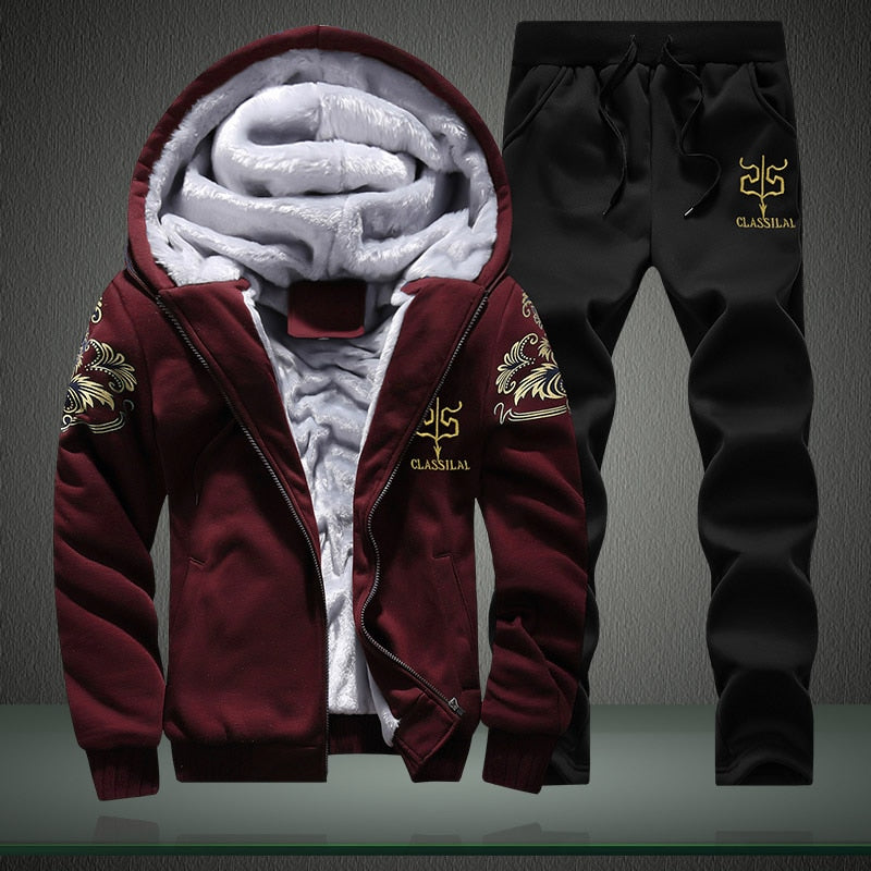 Winter Warm Hooded Tracksuit Set 2 piece