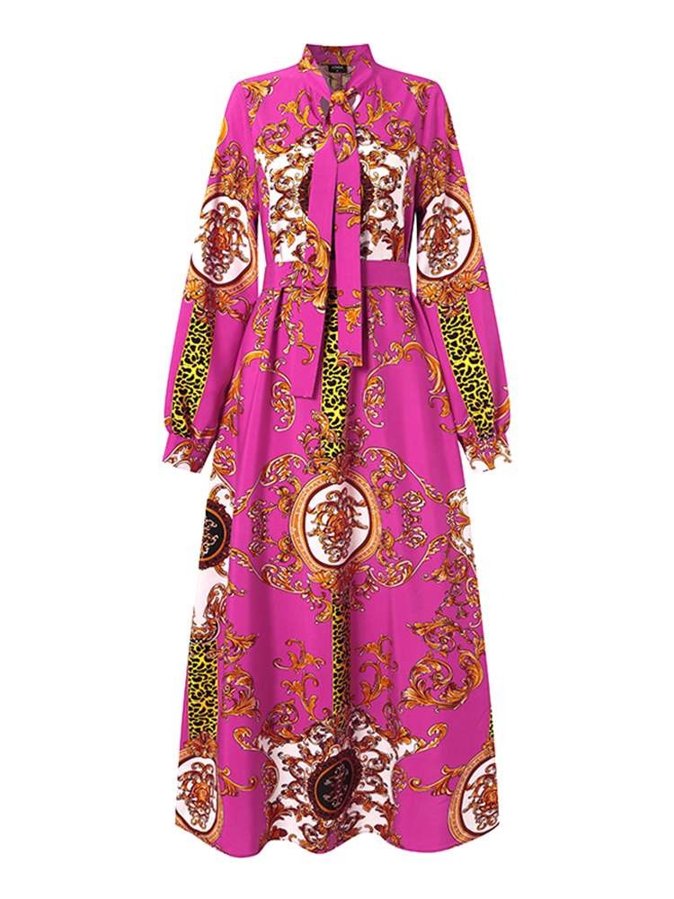 Printed Belted Summer Sundress