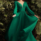 V Neck Floor Length Chiffon Evening Party Dress/ Bridesmaid Dress