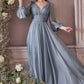 V Neck Floor Length Chiffon Evening Party Dress/ Bridesmaid Dress