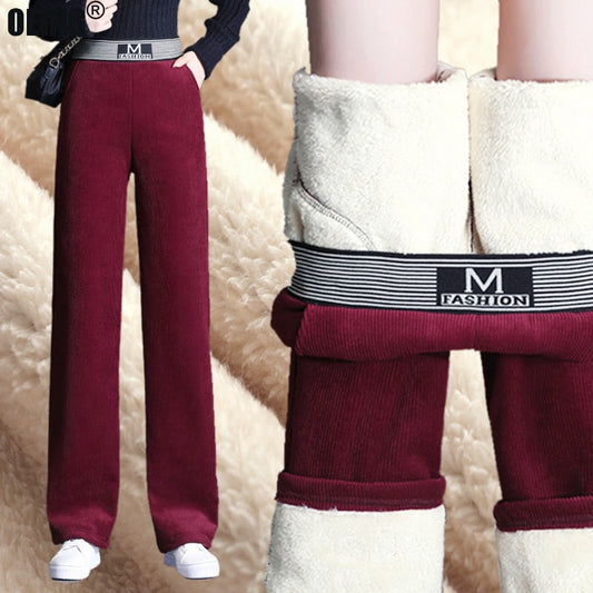 Velvet Thicken Warm High Waist Pants for Women