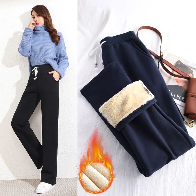 Velvet Thicken Warm High Waist Pants for Women