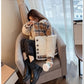 Houndstooth Short Lamb Coat Jacket for Women