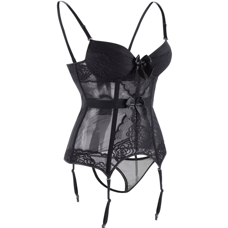 Sexy Bustier Spaghetti Straps Padded Corset Lingerie