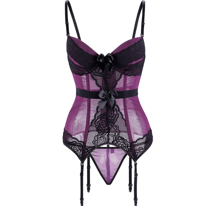 Sexy Bustier Spaghetti Straps Padded Corset Lingerie