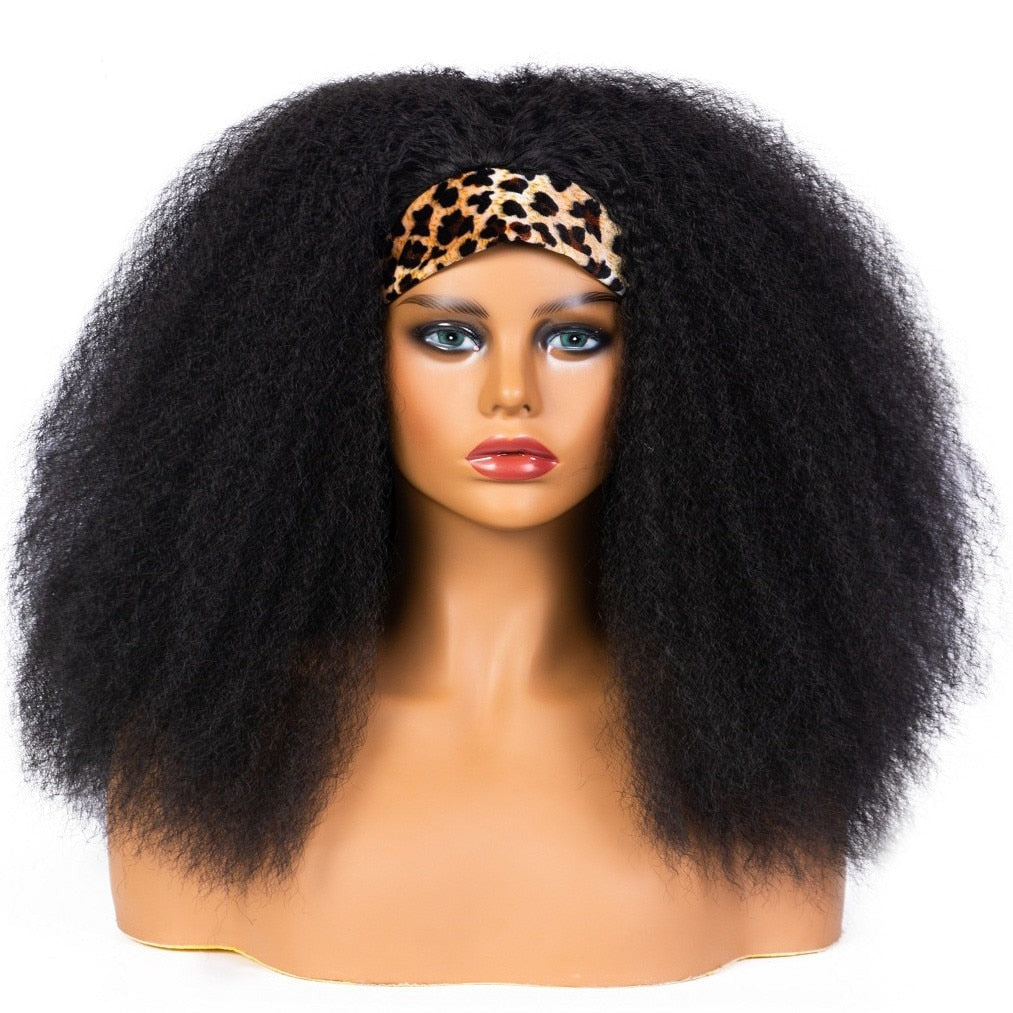 Kinky Curly Synthetic Headband Wigs For Women