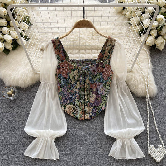 Puff Long Sleeve Vintage Y2K Blouse for Women