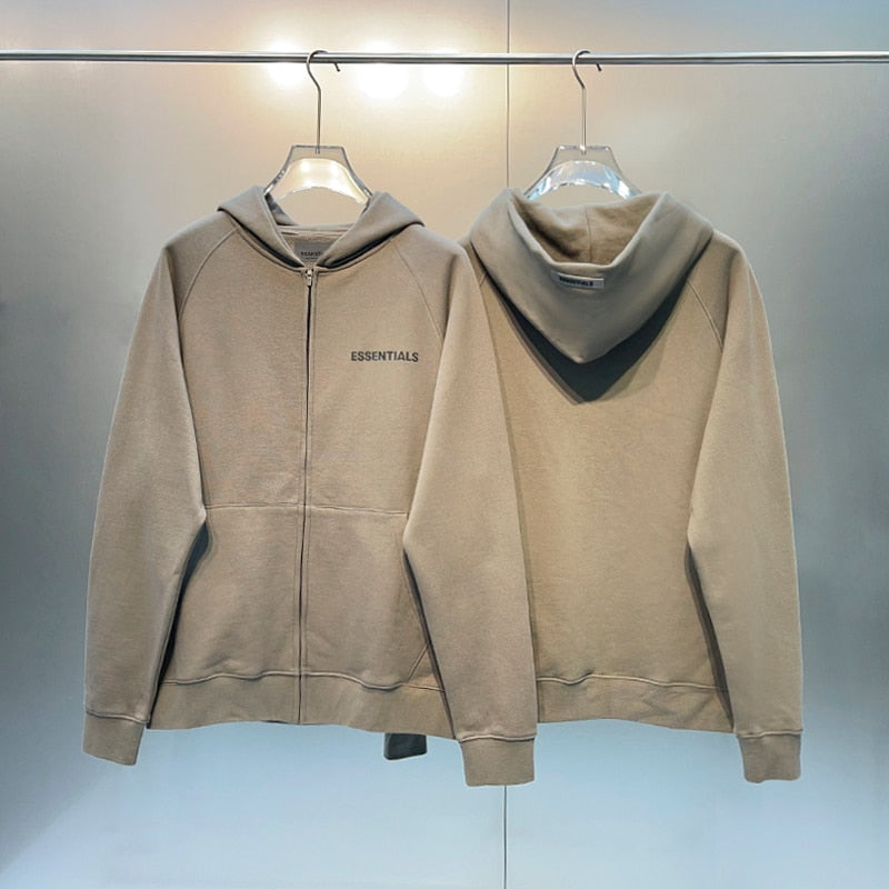 Essentials Hoodies For Men And Women Zipper High Street Loose Oversized Hip Hop Streetwear Casual Fashion Cotton Sweatshirts