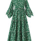 VONDA Bohemian Maxi Dress 2022 Autumn Women Casual Long Flare Sleeve Floral Printed Party Vestido Loose Pleated Holiday Dresses